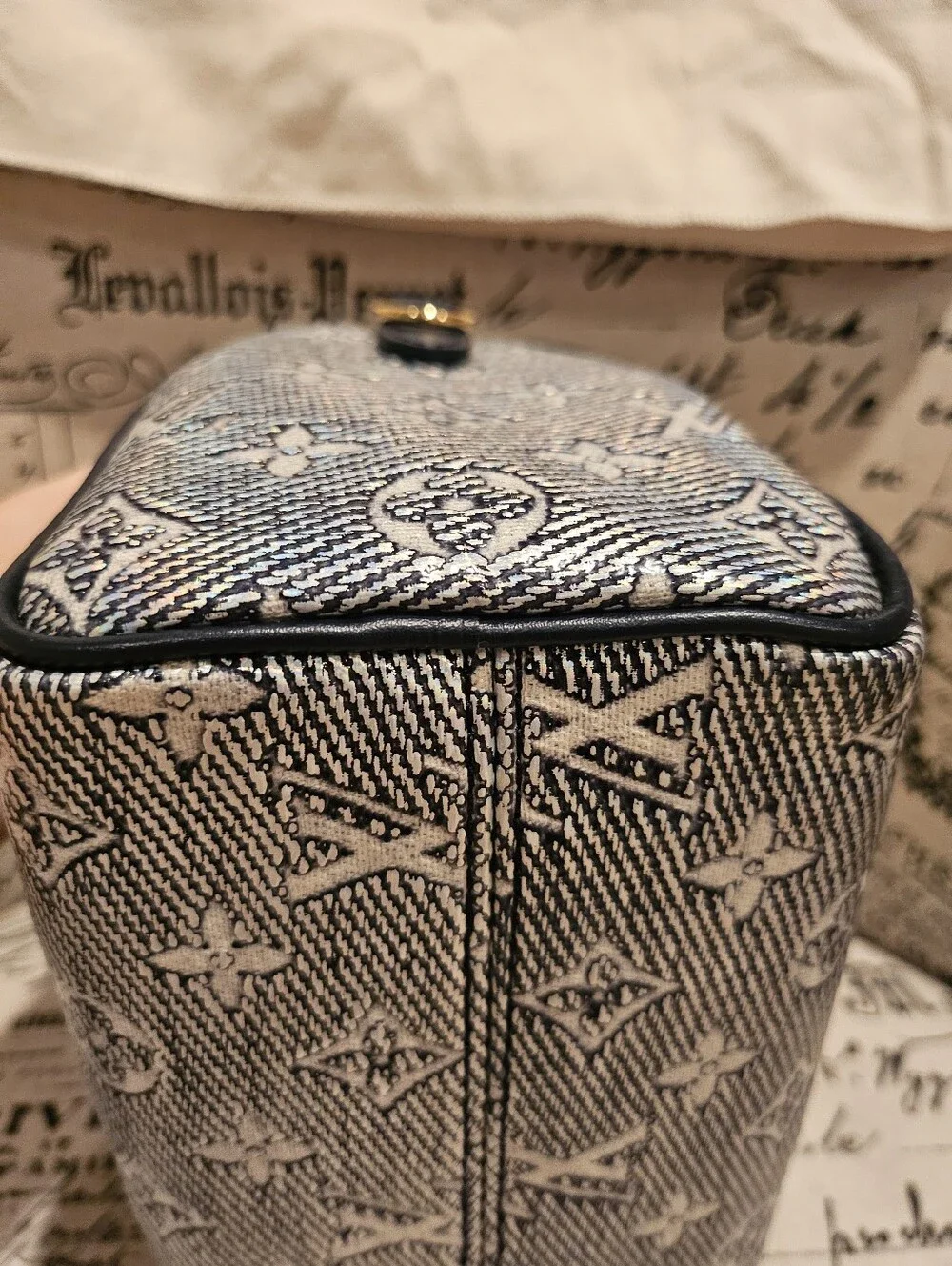 LOUIS VUITTON Speedy 20 Monoglam Bandouliere Jacquard Blue bag